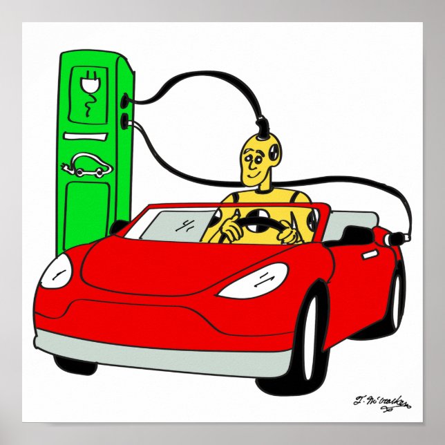Póster Crash Test Dummy & Car Recharging (Frente)