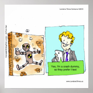 Póster Crash Text Dummy Funny Poster