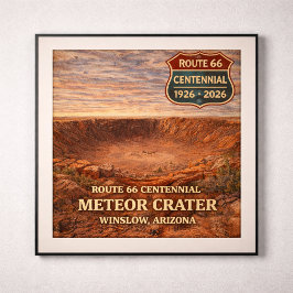 Póster Cráter de Meteorito Arizona Ruta 66