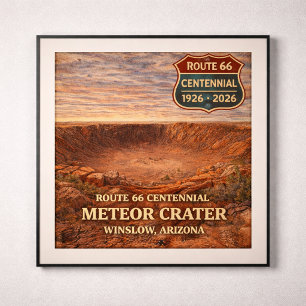 Póster Cráter de Meteorito Arizona Ruta 66