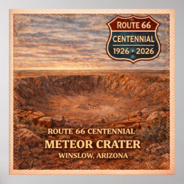 Póster Cráter de Meteorito Arizona Ruta 66