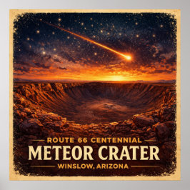 Póster Cráter del Meteorito Winslow Arizona Centenario
