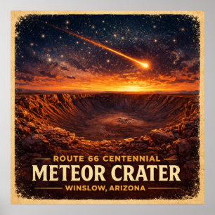 Póster Cráter del Meteorito Winslow Arizona Centenario
