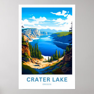 Póster Crater Lake Oregon Travel Print