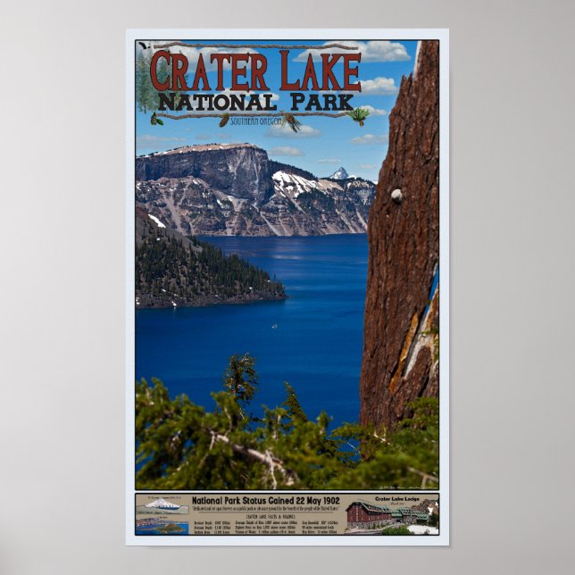 Póster Crater Lake - Poster de información (Frente)