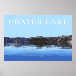 Póster Crater Lake Poster, Parque Nacional Print