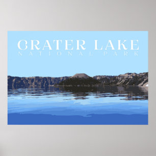 Póster Crater Lake Poster, Parque Nacional Print