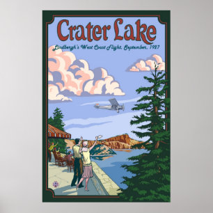 Póster Crater Lake - Vuelo Charles Lindbergh - Poster