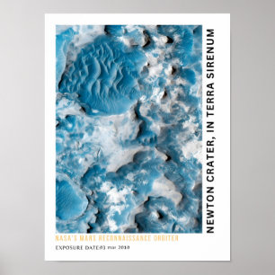 Póster Cráter Newton en Terra Sirenum Marte
