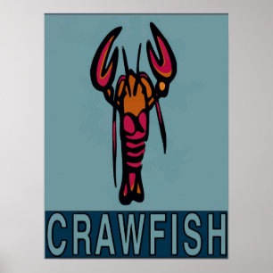 Póster Crawfish blanco rojo