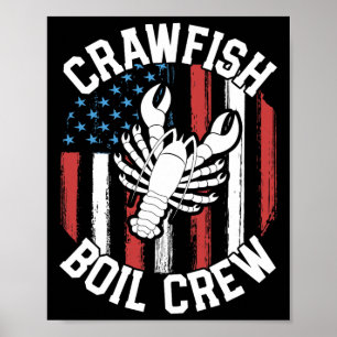 Póster Crawfish Boil Crew Funny Cajun Camisetas Para Homb