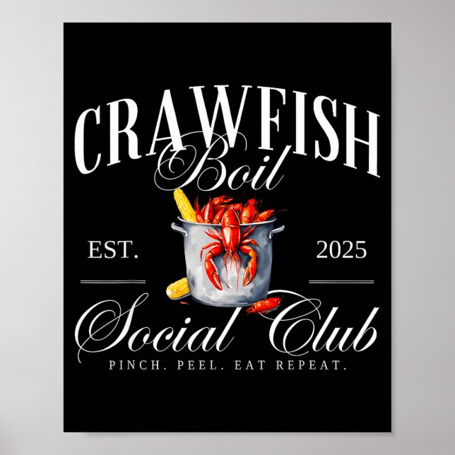 Póster Crawfish Boil Social Club Cajun Seafood Festival S (Frente)