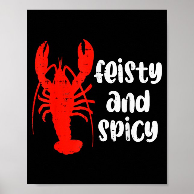 Póster Crawfish Lobster Feisty And Scy Crayfish Men Women (Frente)
