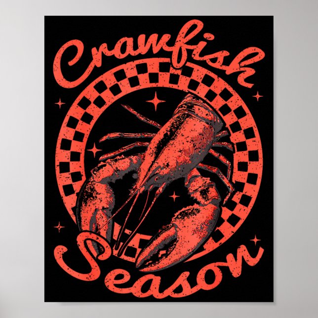 Póster Crawfish Season Crawfish Boil Lobster Cajun Men Wo (Frente)