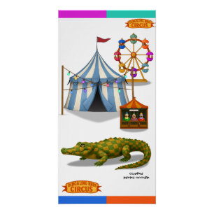 Póster Crawford, cocodrilo de circo pintado