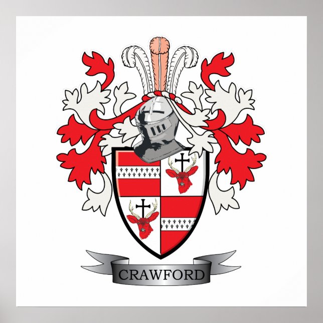 Póster Crawford Family Crest Coat of Arms (Frente)