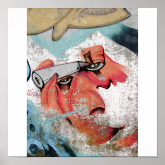 Póster Crayon Face Graffiti