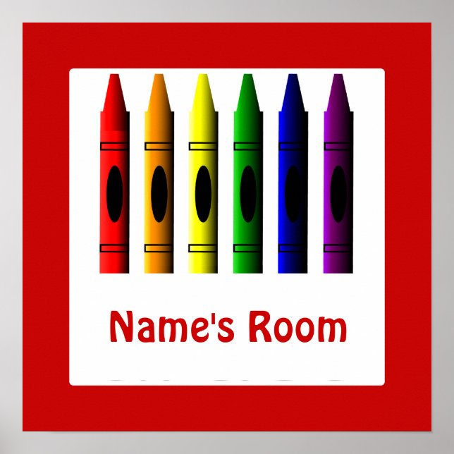 Póster Crayon Kids Room Red Crayons Poster Template (Frente)