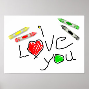 Póster Crayon Love