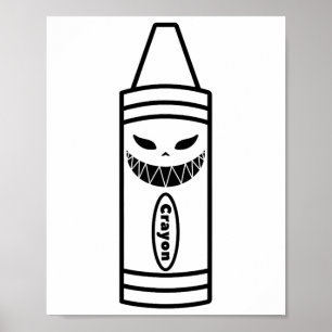 Póster Crayon Scary Box Halloween Sencillo Costume Pareja