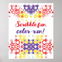 Crayon Scribble Geographic Pattern Poster