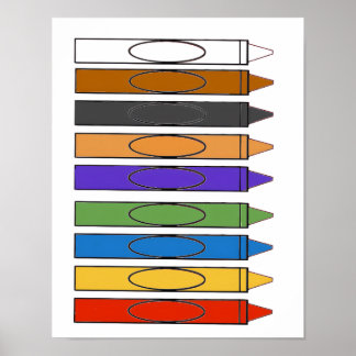 Póster Crayones de colores