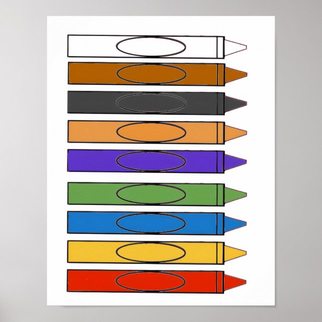 Póster Crayones de colores (Frente)