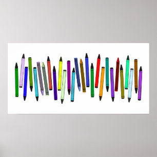 Póster Crayones largos