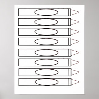 Póster Crayones - negro y blanco