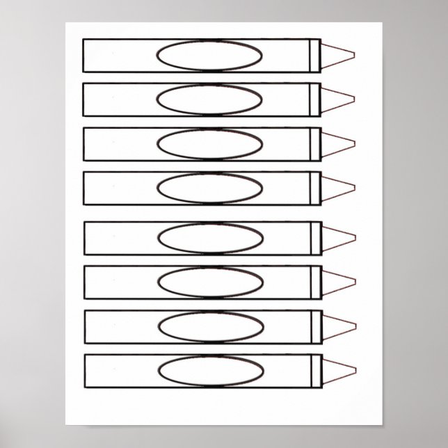 Póster Crayones - negro y blanco (Frente)
