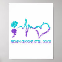 Crayones rotos aún color para prevenir el suicidio