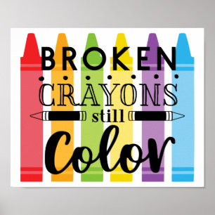 Póster Crayones rotos color