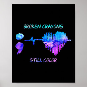 Póster Crayones rotos todavía es color latido del corazón