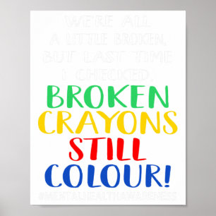 Póster Crayones Todavía Colorean Gráfico de Conciencia de