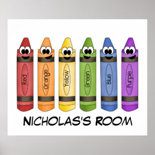 Póster Crayons Bedroom