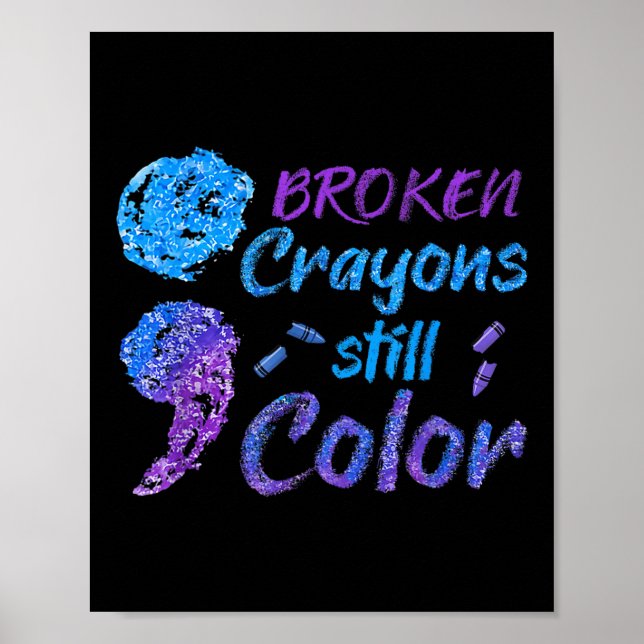 Póster Crayons Suicide Awareness Mes Support (Frente)