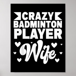 Póster Crazy Badminton Player Wittle Shuttle