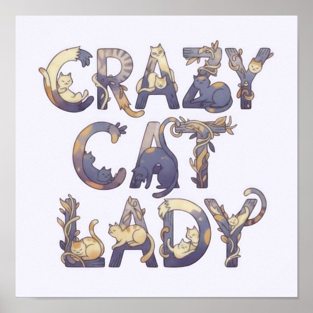 Póster Crazy Cat Lady (Frente)