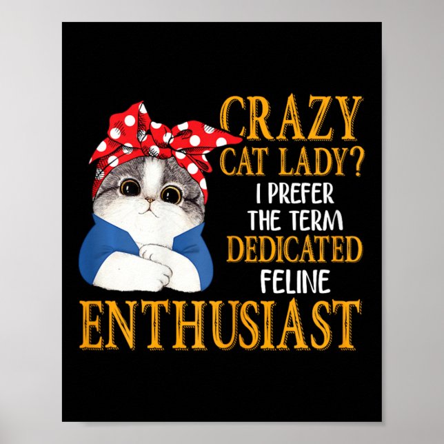Póster Crazy Cat Lady Prefiero El Término Específico (Frente)