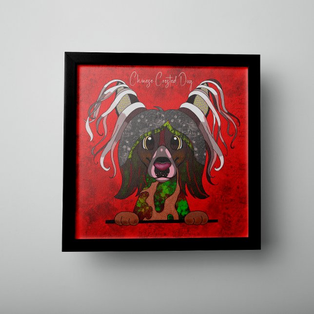 Póster Crazy Chinese Crested Dog face hand-painted  (Subido por el creador)