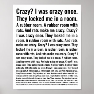 Póster Crazy_ Estaba Loco Una Vez. Meme de tendencia dive