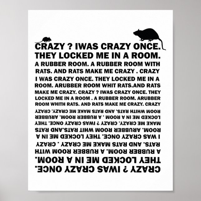Póster Crazy_ Estaba Loco Una Vez. Meme de tendencia dive (Frente)