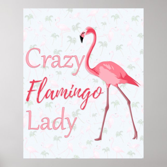 Póster Crazy Flamingo Lady (Frente)