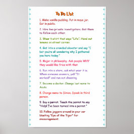 Póster Crazy Funny Wacky Debe Hacer Bromas Para Hacer Pos