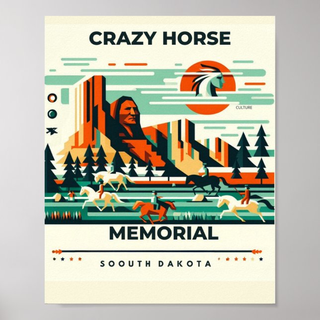 Póster Crazy Horse Memorial - Dakota del Sur (Frente)