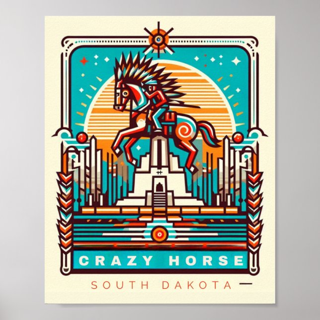 Póster Crazy Horse Memorial - Dakota del Sur (Frente)