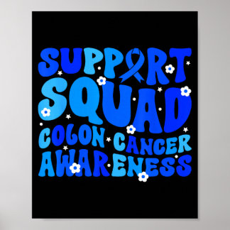 Póster Crc colon cancer awareness support squad blue