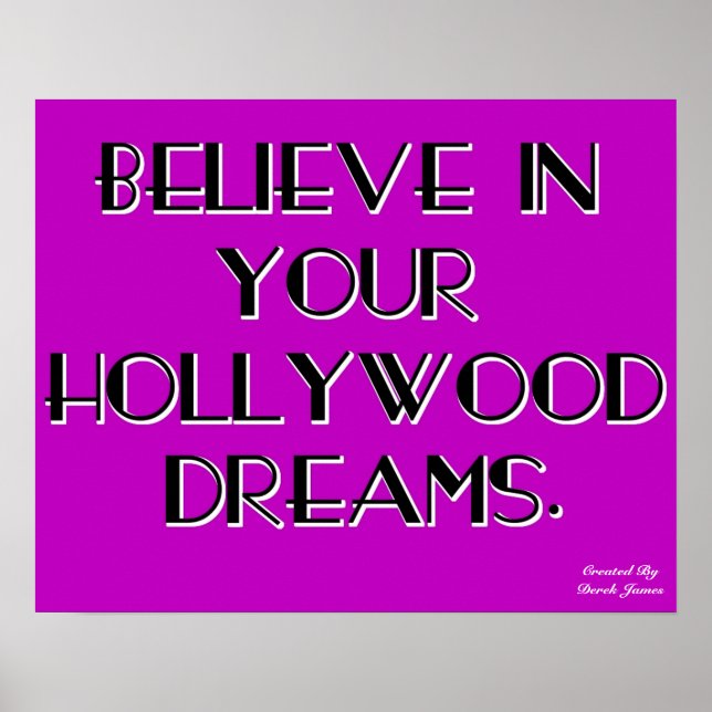 Póster Crea en su poster de los sueños de Hollywood (Frente)