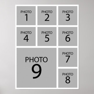 Póster Crea tu plantilla personalizada de collage 9 FOTO