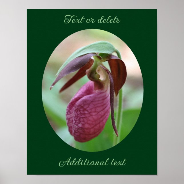 Póster Crea tu propia cita Flor deslizada de dama rosa (Frente)